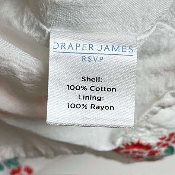 Draper James Women’s XXL Floral Multi Eyelet Embroidered Smocked Hem Blouse - Picture 7 of 7